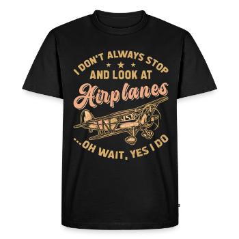 Pilotes d’avions aviateurs - T-shirt Premium bio Homme - noir - Devant - Nico (187cm)