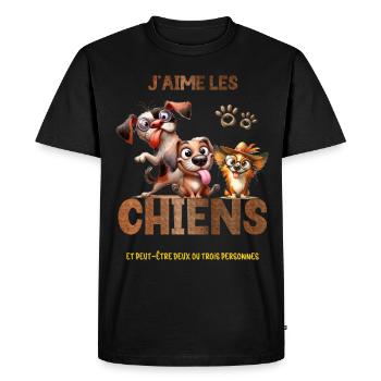 Chiens Petite Taille Homme Femme Enfant - T-shirt Premium bio Homme - noir - Devant - Nico (187cm)