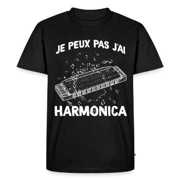 Harmonica Musical Instrument - Men's Premium Organic T-Shirt - black - Front - Nico (187cm)