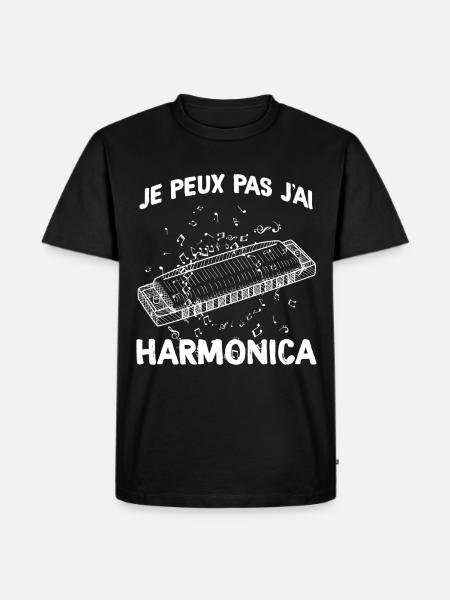 Harmonica Musical Instrument - Men's Premium Organic T-Shirt - black