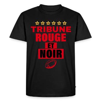 Rugby Toulouse Supporter Tribune Rouge Et Noir - T-shirt Premium bio Homme - noir - Devant - Nico (187cm)