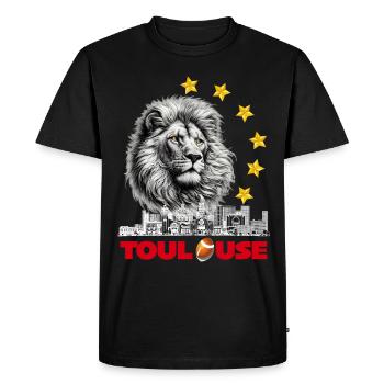 Toulouse Rugby 6 Etoiles Sport Champion Lion Fier - T-shirt Premium bio Homme - noir - Devant - Nico (187cm)