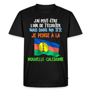 New Caledonia Passion Flag Men Women - Men's Premium Organic T-Shirt - black - Front - Nico (187cm)