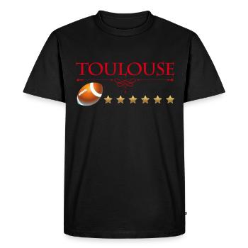 Toulouse Rugby 6 Stars Success Men Women Children - Men's Premium Organic T-Shirt - black - Front - Nico (187cm)