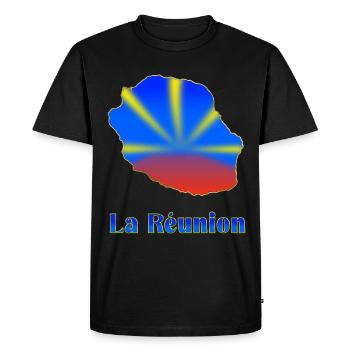 Wonderful Reunion Flag Pride Man Woman - Men's Premium Organic T-Shirt - black - Front - Nico (187cm)