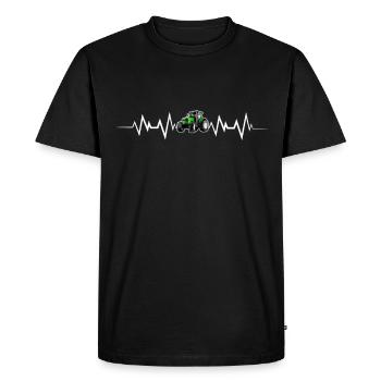 Heartbeat Tractor Man Passion Engine Rhythm - Men's Premium Organic T-Shirt - black - Front - Nico (187cm)