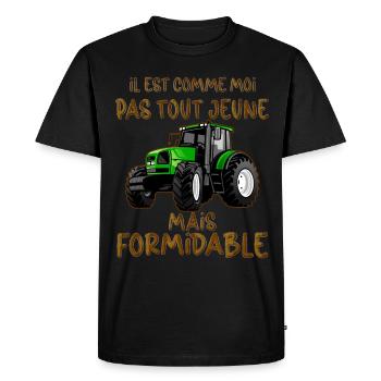 Tractor and the legend terrific quote man - Men's Premium Organic T-Shirt - black - Front - Nico (187cm)