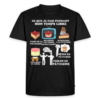Pâtisserie Homme Et Femme Collègue Papa Maman - T-shirt Premium bio Homme - noir - Devant - Nico (187cm)