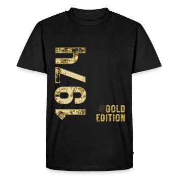 Gold Edition 50 Anniversaire 1974 Or Homme Femme - T-shirt Premium bio Homme - noir - Devant - Nico (187cm)