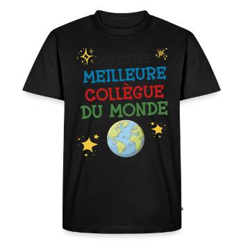 Certifiée Meilleure Collègue Du Monde Amie Travail - T-shirt Premium bio Homme - noir - Devant - Nico (187cm)