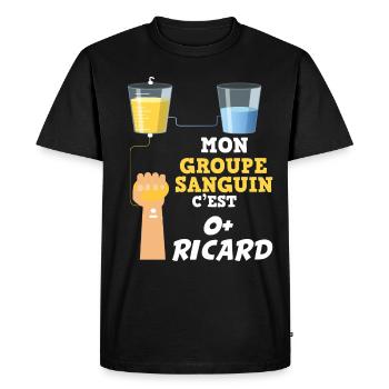 Humour alcool Jaune Homme Femme Super Dessin Cool - T-shirt Premium bio Homme - noir - Devant - Nico (187cm)