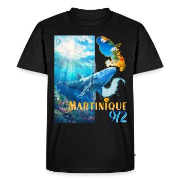 Martinique Baleine 972 Antilles Françaises - T-shirt Premium bio Homme - noir - Devant - Nico (187cm)