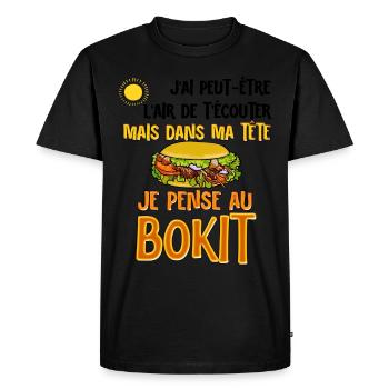 Guadeloupe Bokit Cuisine Antilles Nostalgie Homme - T-shirt Premium bio Homme - noir - Devant - Nico (187cm)