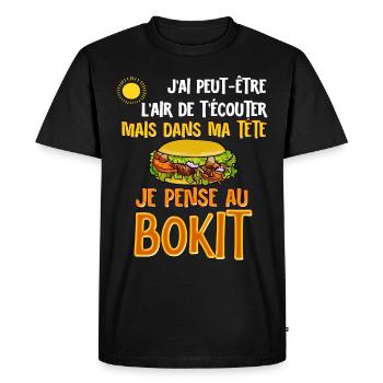 Guadeloupe Bokit Cuisine Antilles Voyage Tropical - T-shirt Premium bio Homme - noir - Devant - Nico (187cm)