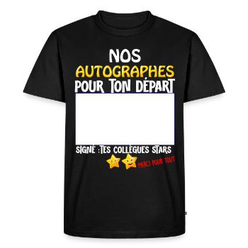 Collègue De Travail Stars On Signé Retraite Départ - T-shirt Premium bio Homme - noir - Devant - Nico (187cm)