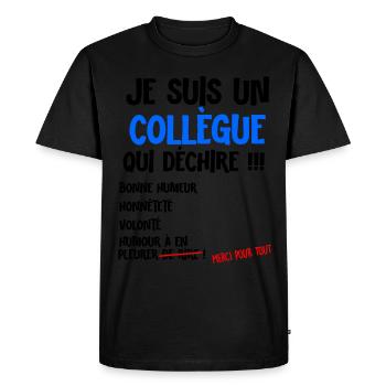 Amazing Man Work Co-worker - Men's Premium Organic T-Shirt - black - Front - Nico (187cm)