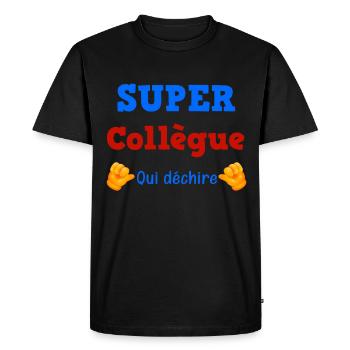 Super Collègue Qui Déchire Super Cool Homme Femme - T-shirt Premium bio Homme - noir - Devant - Nico (187cm)
