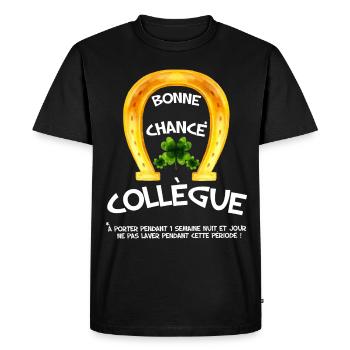 Good Luck Colleague Humor Departure Clover - Men's Premium Organic T-Shirt - black - Front - Nico (187cm)