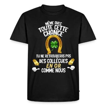 Collègue De Travail Départ Retraite Bonne Chance - T-shirt Premium bio Homme - noir - Devant - Nico (187cm)