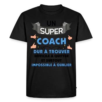 A Super Coach Super message Male Trainer - Men's Premium Organic T-Shirt - black - Front - Nico (187cm)