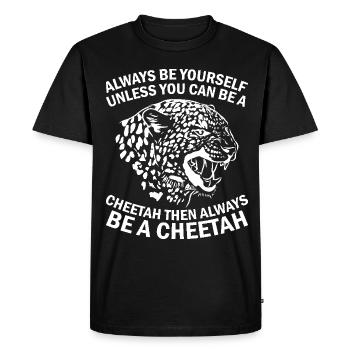 Portrait Léopard Animal - T-shirt Premium bio Homme - noir - Devant - Nico (187cm)