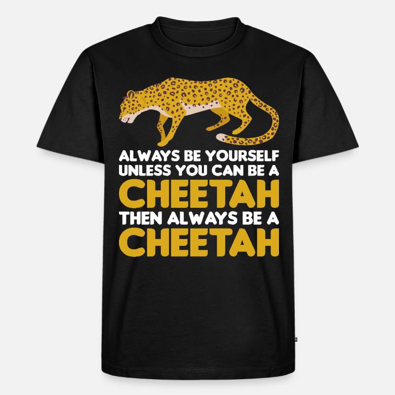 Leopard Portrait Tier - Männer Premium Bio T-Shirt - Schwarz