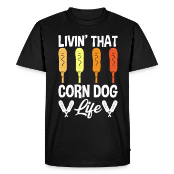 Hot Dog Costume Camping Outfit - Men's Premium Organic T-Shirt - black - Front - Nico (187cm)