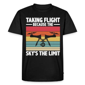 Drone Quadcopter Drone Pilot - Men's Premium Organic T-Shirt - black - Front - Nico (187cm)