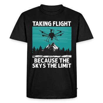 Drone Quadcopter Drone Pilot - Men's Premium Organic T-Shirt - black - Front - Nico (187cm)