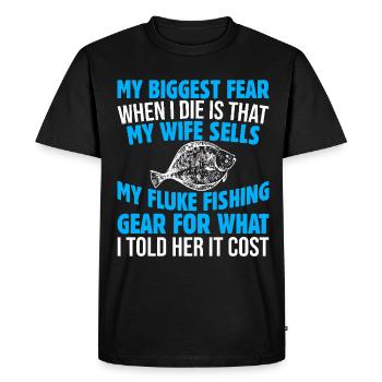 Pêcheurs Pêcheurs Pêcheurs sportifs - T-shirt Premium bio Homme - noir - Devant - Nico (187cm)