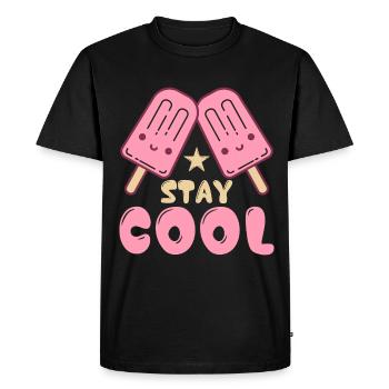 Glace d’été Popsicle Drôle Crème Glacée Plage Pool Party - T-shirt Premium bio Homme - noir - Devant - Nico (187cm)