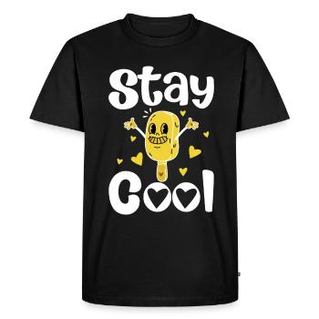 Glace d’été Popsicle Drôle Crème Glacée Plage Pool Party - T-shirt Premium bio Homme - noir - Devant - Nico (187cm)