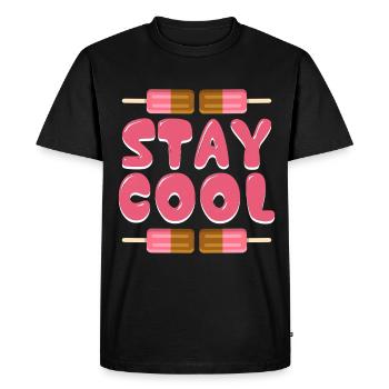 Glace d’été Popsicle Drôle Crème Glacée Plage Pool Party - T-shirt Premium bio Homme - noir - Devant - Nico (187cm)