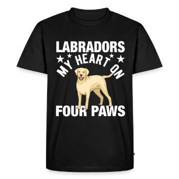 Propriétaire d’un labrador retriever américain Papa de laboratoire noir - T-shirt Premium bio Homme - noir - Devant - Nico (187cm)