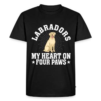 Propriétaire d’un labrador retriever américain Papa de laboratoire noir - T-shirt Premium bio Homme - noir - Devant - Nico (187cm)