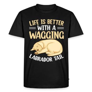 Propriétaire d’un labrador retriever américain Papa de laboratoire noir - T-shirt Premium bio Homme - noir - Devant - Nico (187cm)