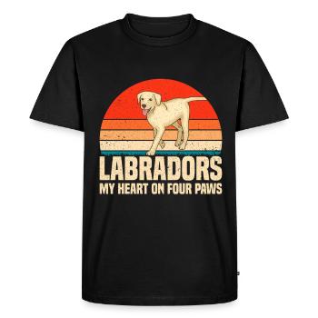 Propriétaire d’un labrador retriever américain Papa de laboratoire noir - T-shirt Premium bio Homme - noir - Devant - Nico (187cm)