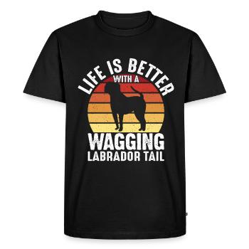 Propriétaire d’un labrador retriever américain Papa de laboratoire noir - T-shirt Premium bio Homme - noir - Devant - Nico (187cm)