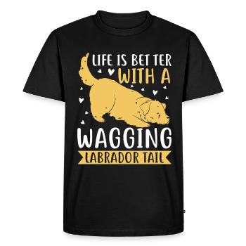 Propriétaire d’un labrador retriever américain Papa de laboratoire noir - T-shirt Premium bio Homme - noir - Devant - Nico (187cm)