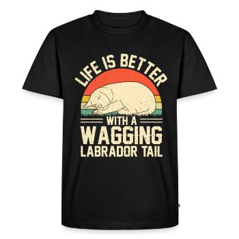 Propriétaire d’un labrador retriever américain Papa de laboratoire noir - T-shirt Premium bio Homme - noir - Devant - Nico (187cm)