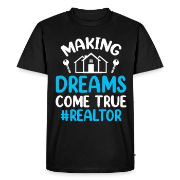 Agents immobiliers Agents immobiliers - T-shirt Premium bio Homme - noir - Devant - Nico (187cm)