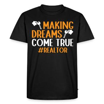 Agents immobiliers Agents immobiliers - T-shirt Premium bio Homme - noir - Devant - Nico (187cm)