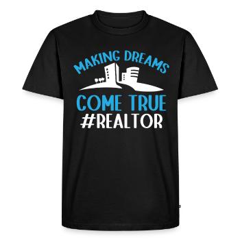 Agents immobiliers Agents immobiliers - T-shirt Premium bio Homme - noir - Devant - Nico (187cm)