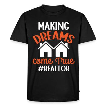 Agents immobiliers Agents immobiliers - T-shirt Premium bio Homme - noir - Devant - Nico (187cm)