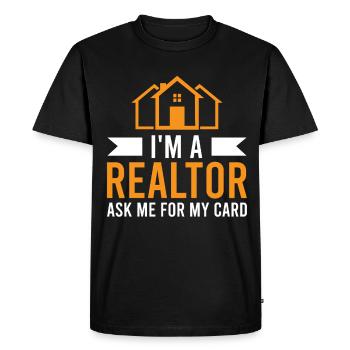 Agents immobiliers Agents immobiliers - T-shirt Premium bio Homme - noir - Devant - Nico (187cm)