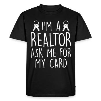 Agents immobiliers Agents immobiliers - T-shirt Premium bio Homme - noir - Devant - Nico (187cm)