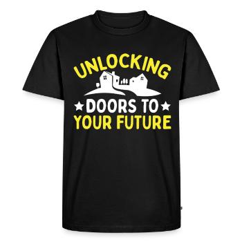 Agents immobiliers Agents immobiliers - T-shirt Premium bio Homme - noir - Devant - Nico (187cm)