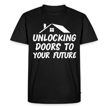 Agents immobiliers Agents immobiliers - T-shirt Premium bio Homme - noir - Devant - Nico (187cm)