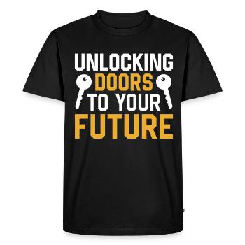 Agents immobiliers Agents immobiliers - T-shirt Premium bio Homme - noir - Devant - Nico (187cm)