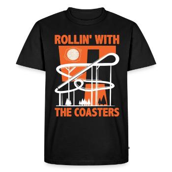 Piste de montagnes russes Roller Coaster Lovers Völker - T-shirt Premium bio Homme - noir - Devant - Nico (187cm)